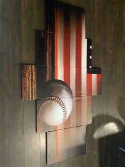 American Flag Baseball Canvas Decoration 