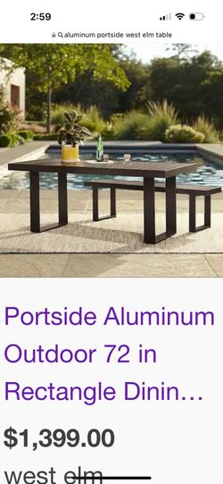 West Elm Portside Aluminum Table And Bench