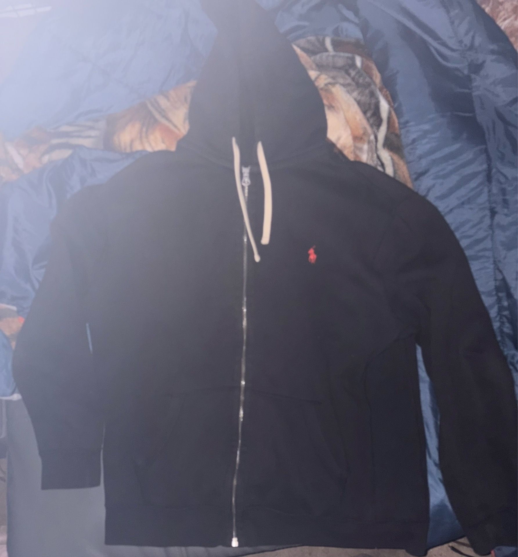 black Polo Ralph Lauren full-zip fleece hoodie