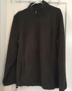 Crift and barrow men full zipper fleece jacket size M dark green color
