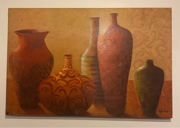 Home artwork vase picture with candle holders