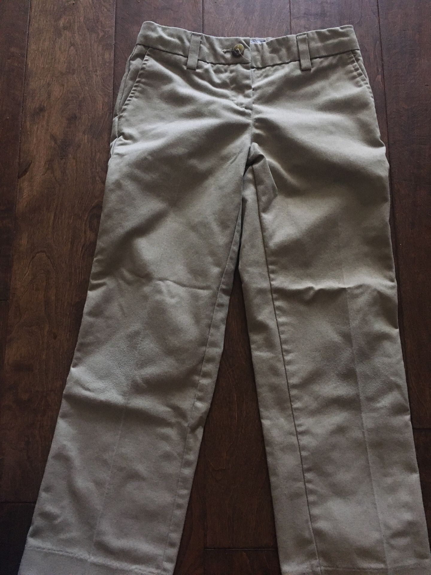 Khaki Irvington Flat Front Pants-used G6. Dennis Uniforms Girl’s