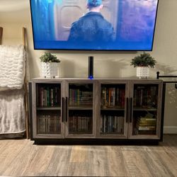 Glass Door Book Case / Media Cabinet 
