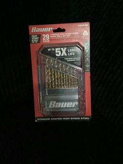 Bauer 29 Piece Titanium High Speed Steel Index Drill Bit Set