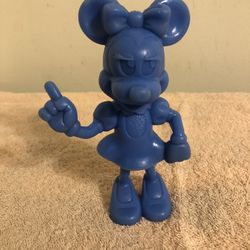 Vintage 1972 Marx Toys Walt Disney Minnie Mouse 6” Blue Plastic Figure 