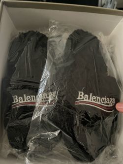Balenciaga fur slide