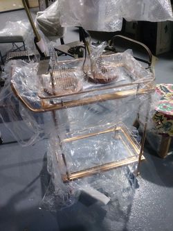 Rose gold bar cart