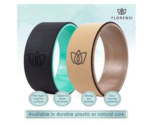 Florensi Yoga Wheel (3-Pack) - Back Stretcher and Back Roller for Back Pain, Yoga Roller for Muscle Relaxation, Pain Relief, Cracking and Popping