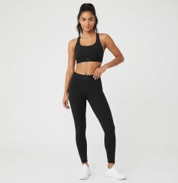 Yoga Black Sports Bra and Leggings Set