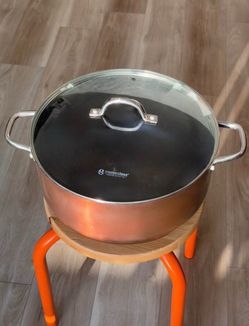 Masterclass Premium 13.5" x 6.5" Double-Handed Stainless Steel Ceramic Pot
