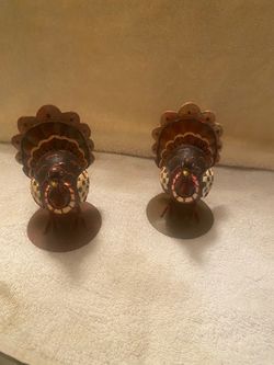 Decorative Turkey Figurines Set of 2