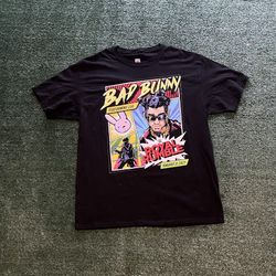 BAD BUNNY WWE graphic tee black LARGE