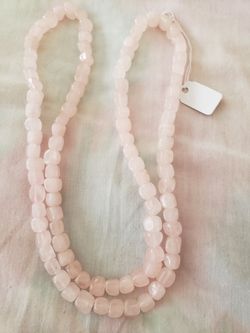 Natural Rose Quartz stone necklace
