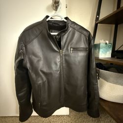 Men Leather Jacket Size Small 