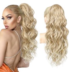 Curly Blonde hair extension clip long 28 inches