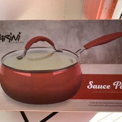 Parini Cookware Sauce Pan 3.1 QT Non Stick Aluminum Enamel