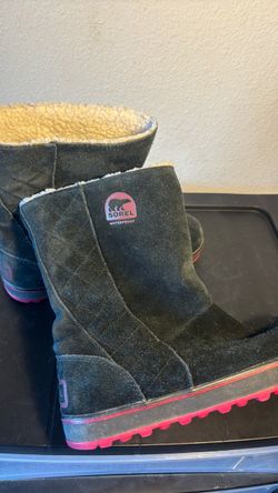 SOREL Glacy Black Suede Waterproof Winter Boots (Style NL1975-010, Size US 8.5