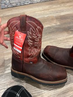 Western Work Waterproof Chili/Crimson 11″ Safety Toe - Men's