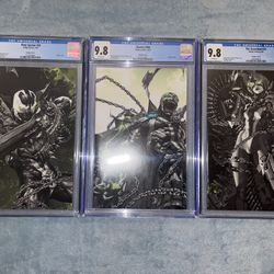 BUNDLE of 3 SPAWN SLABS: #346, KING #26 SCORCHED #22 KAEL NGU VIRGIN VARIANT COVERS, ALL CGC 9.8