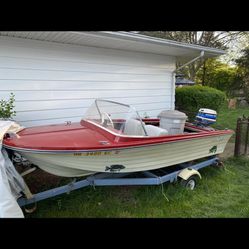 Red Tracer Boat (Trailer And Tarp Included)