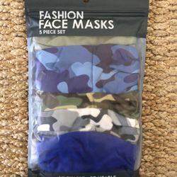 Fashion Camo Face Masks, 5-Pack