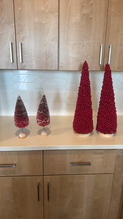 Red Christmas Tree Decorations Set of 4