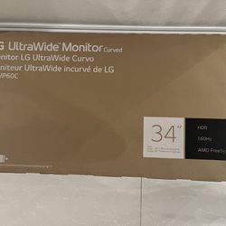 LG 34” 1440p 160hz Ultrawide Monitor