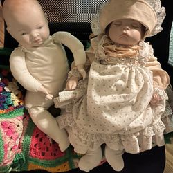 Porcelain Dolls With Doll Kit