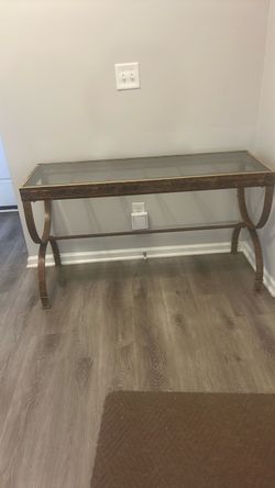 Glass Top Metal Console Table