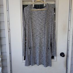 Mossimo Supply Co. Womens Long  Gray Cardigan With Pockets Size Medium 