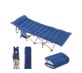 Folding Camping Cot Heavy Duty with Thick Mat & Carry Bag