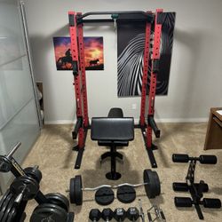 Home gym free weights power rack bench Rogue bar for Sale in Tacoma WA OfferUp