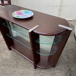 Tv Stand $69 🍀🎁🎈🍀 Great Condition, Organizer Furniture, Table, Glass Tv Stand, Real Wood.