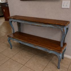 Farmhouse Console Table / Entryway Shelf – Solid Wood 🤍