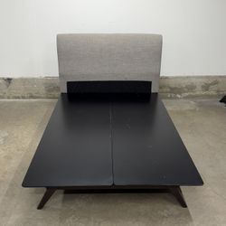 Platform Bed Frame with Upholstered Headboard