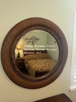 Amazing Tommy Bahama Style Rattan Woven Wicker Mirror - Don’t miss out.