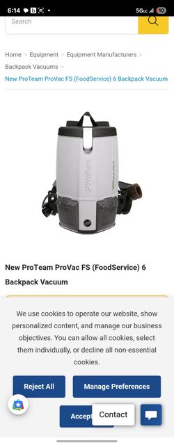 ProTeam ProVac FS 6 Backpack Vacuum