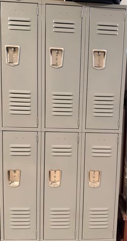 Gray Metal School Lockers Set of 6