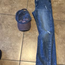 Jean and hat
