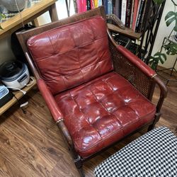 Rare Vintage Mid-Century Cane Back Library Lounge Chair