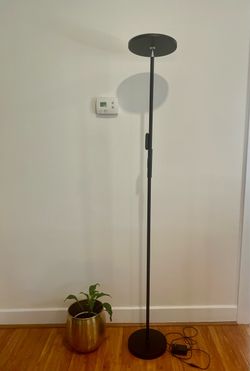 JOOFO Modern Sky LED Torchiere Floor Lamp - Black (Dimmable w/ Remote)