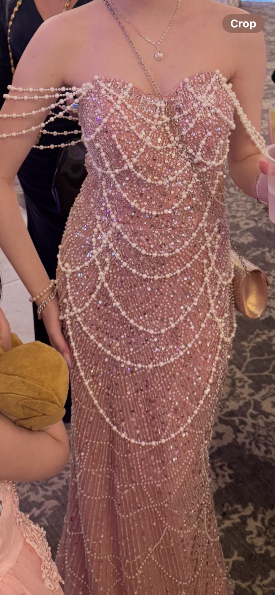 Beautiful Pink Beaded Gown /dress For Wedding Or Special Event