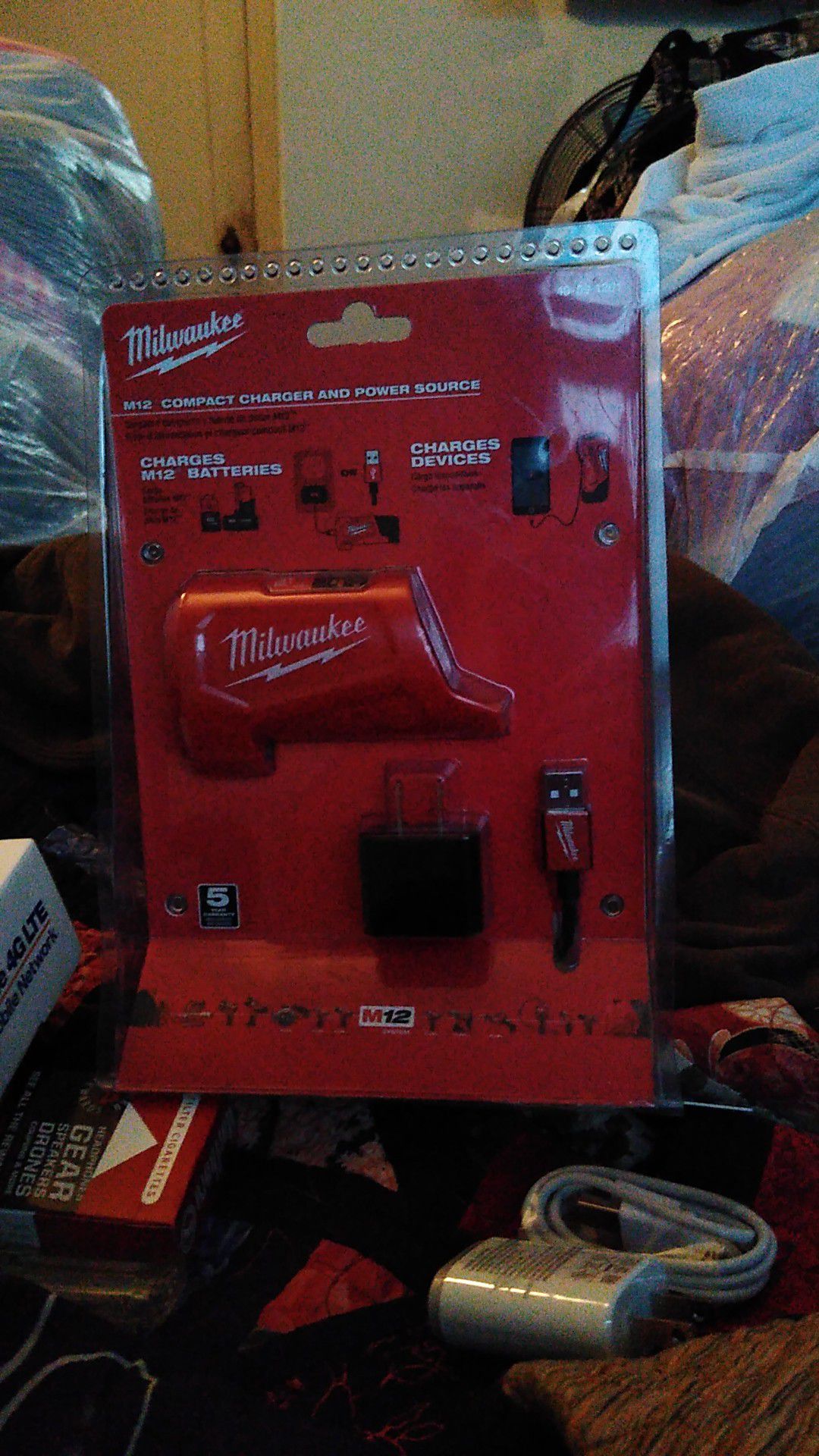 Milwaukee M12 compact power and charger source