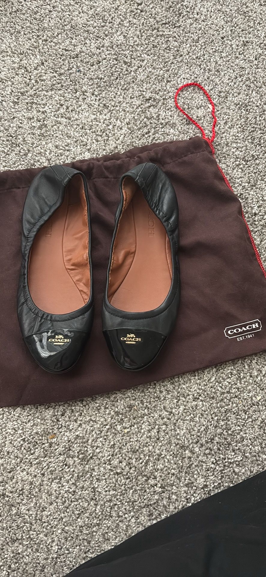 Coach Flats Blk Size 6.5. In Fantastic Condition 