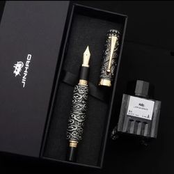 Luxury Jinhao Silver Metal Fountain Pen Box Set