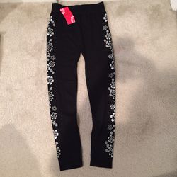 Leggings with flowers for women - size s/m