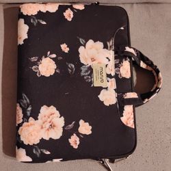 Mosiso 13.3" Laptop Bag - Floral Black, womens, fits macbook pro,14"LX10"WX3"T
