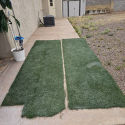 2 Pieces Of Artificial Grass Both Combined Is12x7 Ft 