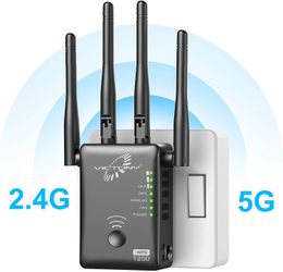 VICTONY WA1Mbps Dual Band WiFi Range Extender with 4 External 3dBi Antennas Signal Booster with 360 Degree WiFi Repeater (3 Pack)