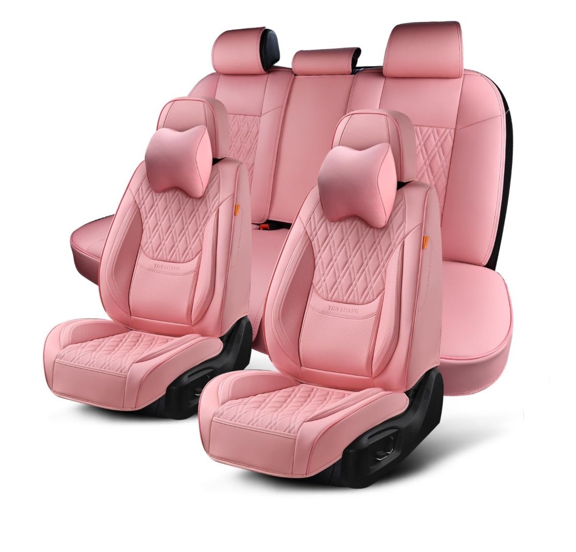 TINRAIYANG Pink Car Seat Covers Full Set